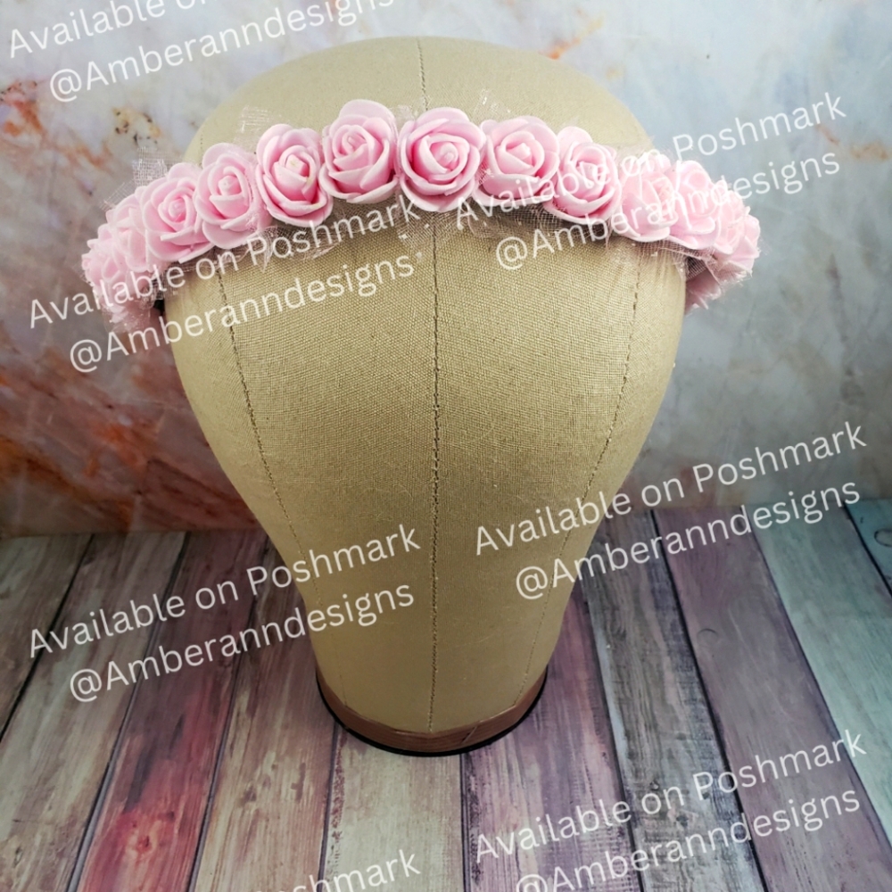 Pink Rose Flower Crown